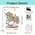 2D acrylic unicorn tabletop standee ornament with clear dimensions and base display detail. - 20cm / Style 4