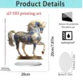 2D acrylic horse standing plaque blue white porcelain home desktop decorative ornament - 20cm / Blue and White Porcelain Horse