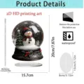 Christmas snowman 2D acrylic standing ornament holiday desktop home decor waterproof clear display - Style 6