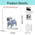 2D acrylic bulldog ornament with blue and white porcelain pattern, perfect home desktop decor. - Blue and White Porcelain Bulldog / 20cm