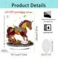 2D acrylic unicorn tabletop ornament with gold coins base, waterproof detail stand gift. - 20cm / Style 7