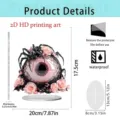 2D acrylic flat ornament featuring giant pink eyeball spider and roses home office decor - Pink Eyeball and Spider / 20cm