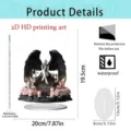 Detailed view of Halloween gothic skeleton acrylic flat ornament with dimension specs. - Halloween Gothic Skeleton Tombstone / 20cm