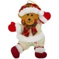 Simpatico orsetto di Natale in peluche ornamento da appendere per decorazione albero di festa. - Ciondolo Orso in Iuta