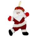 Dettaglio in primo piano dell'ornamento sospeso Babbo Natale in tessuto con cappello a quadri. - Ciondolo Vecchio in Iuta