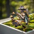 Fantasy fairy garden stake with cute bee and mushroom decor for outdoor potted plant landscaping. - Style 9 / 30cm