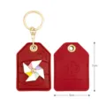Red leather windmill keychain lucky bag amulet pendant for creative daily gift ideas. - Red