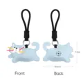Blue cat squeeze sound keychain cute PU leather bag charm pendant adorable gift! - Blue Cat