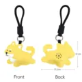 Cute dog squeeze sound keychain PU leather bag charm variant, soft healing pet keyring pendant. - Shiba Inu