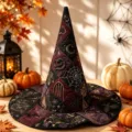 Halloween Hexenhut Gesteppt Samt Goth Magic Cosplay Party Kostum Speziell Kappe - SM3