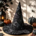 Halloween Hexenhut Gesteppt Patchwork Magie Kostuem Party Kopfbedeckung Dunkler Stil Prop - SM10