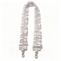 Ruffled dot bag strap and phone lanyard, stylish replacement shoulder strap with gold clasps. - White with Red Polka Dots / With Phone Tether Tab