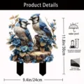 Blue Jay Acrylic Garden Stake Waterproof Outdoor Yard Decor Flower Stump Sign 30x24cm - Style 5
