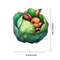 Acrylic rabbit flowerpot insert detail view, cute plant decorative stake showing dimensions. - 19
