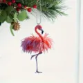 Ornamento da appendere per auto in acrilico fenicottero, simpatico ciondolo uccello per interni. - 8cm / Rosa