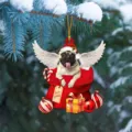 Mignon carlin ange sapin de noel acrylique plat ornament pour decoration de fete - 8cm / Style 1