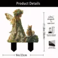 Acrylic garden stake detail showing waterproof feature, scratch resistance and precise dimensions. - Style 8