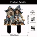 Acrylic garden stake detail showing dimensions and waterproof features for outdoor yard decor - Style 12