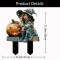 Acrylic Halloween witch pumpkin garden stake outdoor yard decoration waterproof 30cm - Style 13