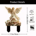 Acrylic garden stake detail, angel and dove design, waterproof, scratch resistant, 11.8x7.7 inch. - Style 17
