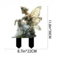 Garden fairy stake outdoor yard art acrylic waterproof decorative ornament for lawn decor - Style 18