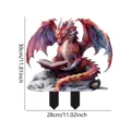 Acrylic reading dragon garden stake outdoor yard sign decorative courtyard ornament 30cm new - Style 25