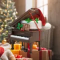 Christmas grand piano hanging ornament festive tree pendant acrylic backpack party decoration - 8cm / Brown