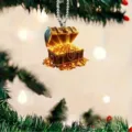 Acrylic 2D treasure chest pendant featuring gold coins for car rearview mirror decor - 8cm / JH1