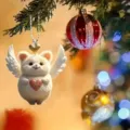 Grazioso angelo orsetto ciondolo albero di Natale acrilico decorazione auto appesa - 8cm / JH1