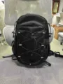 Black hiking backpack, multifunctional outdoor cycling daypack with front bungee cord. - Black