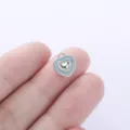Colgante de Corazón de Plata con Estrás Azul Lindo Accesorio de Joyería DIY Variante - Strass Azul (Estilo 1) / Plateado