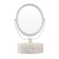Espejo de maquillaje de escritorio blanco con cajón, espejo de tocador para dormitorio. - Estilo Ovalado / Blanco Roto
