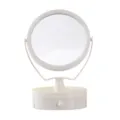 Espejo de maquillaje de escritorio con cajón de almacenamiento espejo cosmético blanco dormitorio - Estilo Redondo / Blanco Roto