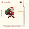 2D acrylic flat Christmas Santa Claus hanging ornament pendant for tree decoration 8cm - 8cm / Style 2