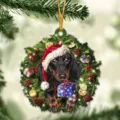 Christmas dachshund acrylic wreath hanging ornament for holiday home tree decoration gift - Style 1