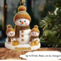 Personalized snowman family acrylic flat Christmas tree ornament holiday gift pendant detail - 8cm / Style 3