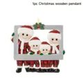 Christmas family photo frame pendant holiday hanging decoration for indoor room decor. - Style 3 / 8*8*0.3cm
