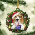 Christmas beagle dog acrylic wreath hanging ornament holiday gift home decor pendant - Style 13