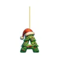 Acrylic Christmas tree letter A hanging ornament DIY holiday party gift home decor pendant - Letter A