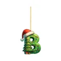 Christmas letter B acrylic hanging ornament with tree and hat decor for holiday party decoration. - Letter B