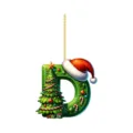 Christmas letter D acrylic hanging ornament festive tree holiday party decor gift pendant - Letter D