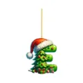 Acrylic Christmas letter E hanging ornament, festive tree design for holiday party decor. - Letter E