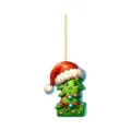 Close-up detail of the cute acrylic number 1 Christmas tree hanging ornament pendant. - Number 1