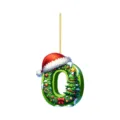 Detailed view of 2D acrylic Christmas letter O pendant, perfect for holiday tree and party decor. - Letter O