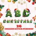 2D Acrylic Christmas Tree Letter Pendant DIY Hanging Ornament Xmas Party Holiday Decor Gift - 27 (26 Pieces Set)
