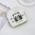 Cute cartoon panda canvas mini storage pouch portable zipper coin purse for daily use and travel - Regular Fit / Beige Panda