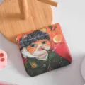 Mini squeeze pouch change purse with cute cat art design for coins earphones lipstick portable storage. - S / Pipe Cat