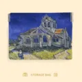 Van Gogh church art print spring clip cosmetic bag portable lipstick storage pouch variant - M / The Church at Auvers / 11*12cm