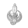 Ciondolo Cobra Alato Egitto Antico in Acciaio Inossidabile Cartouche DIY Charm Gioiello - Ala Egiziana Antica a Rilievo (Stile 1) / Colore acciaio