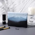 Mini portable waterproof cosmetic bag with Mt. Fuji print, automatic elastic closure storage. - 15*11cm / White Mount Fuji